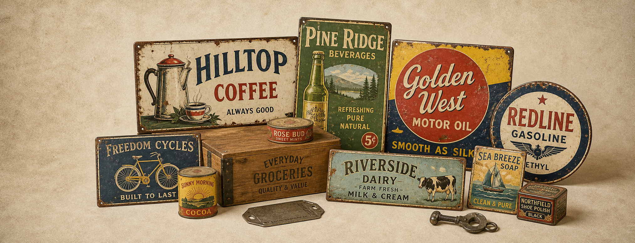 Antique advertising signs