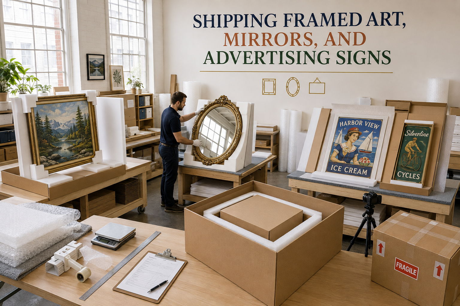 Shipping Framed Art, Mirrors, and Advertising Signs